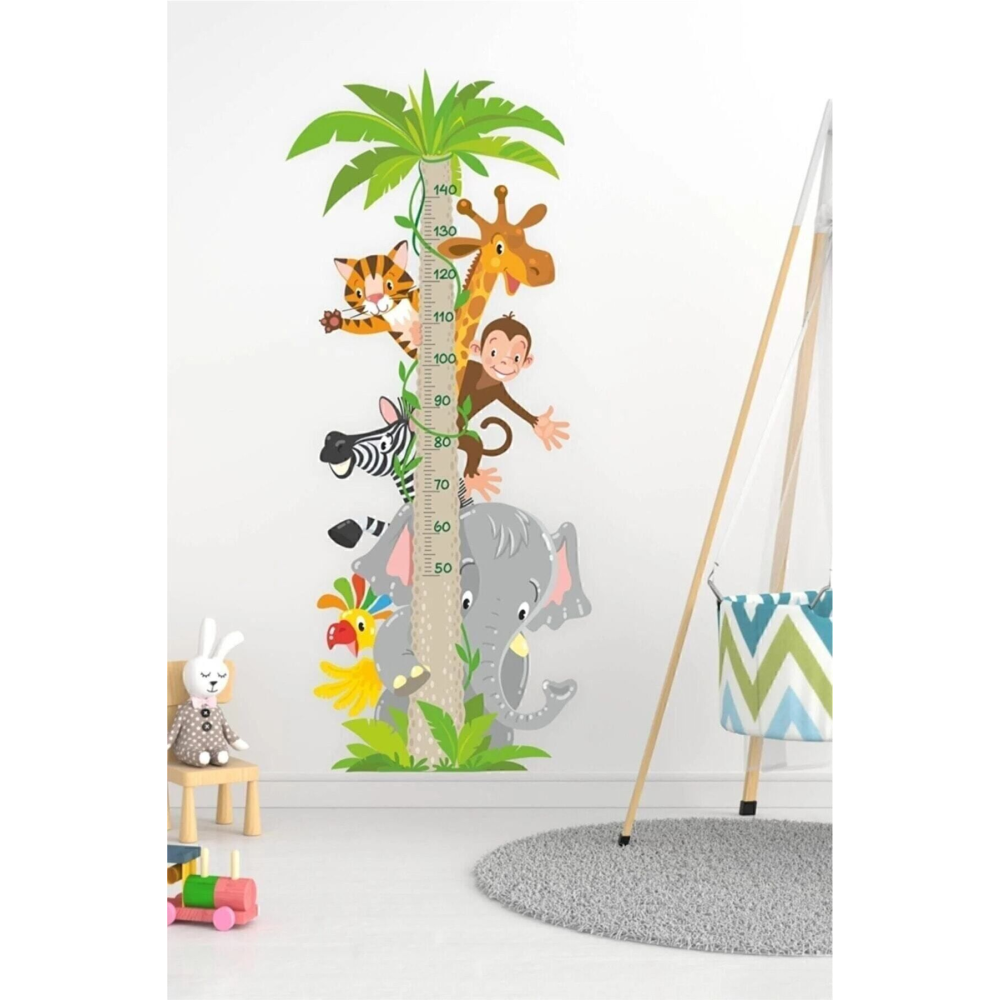 Sevimli Hayvanlar Temalı Boy Ölçer Duvar