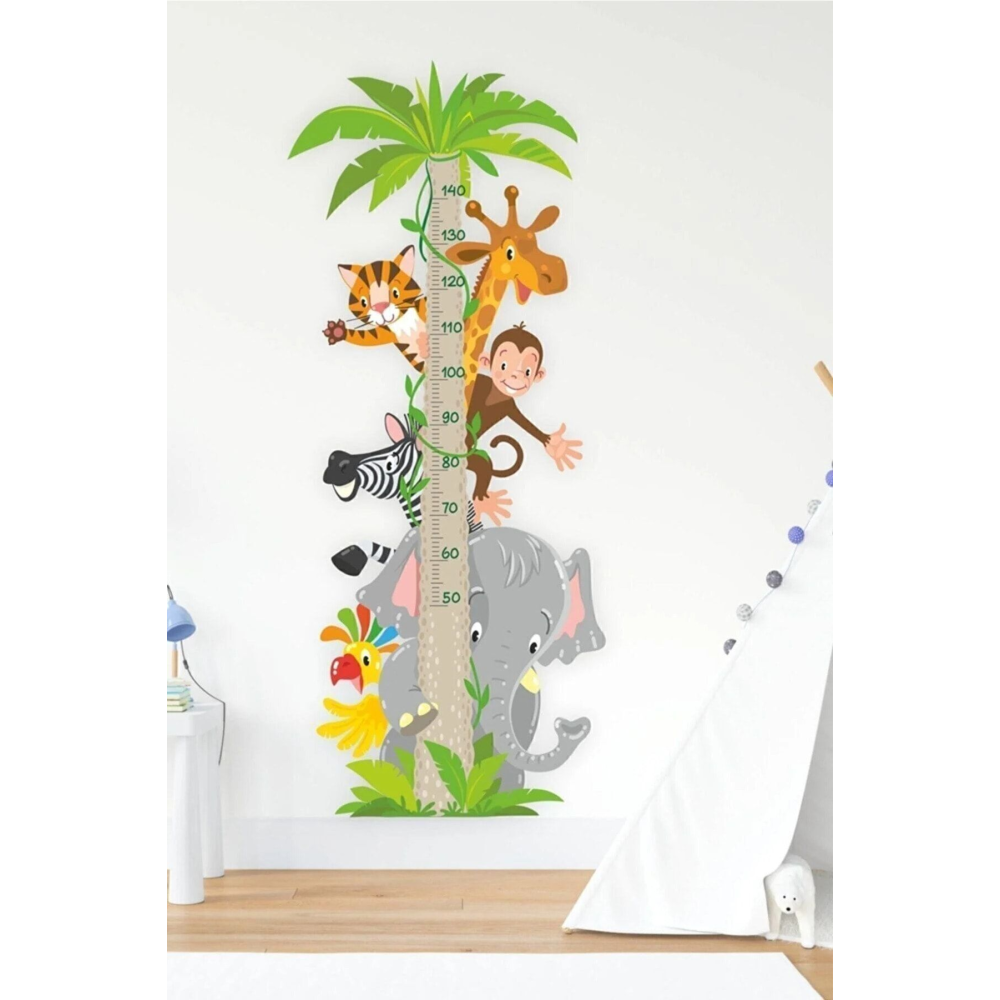 Sevimli Hayvanlar Temalı Boy Ölçer Duvar