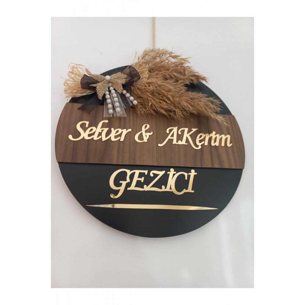 Kişiye Özel Hoşgeldiniz Yazılı Aynalı Pleksi Dekoratif Dış Kapı Süsü (BABALAR GÜNÜ HEDİYESİ)