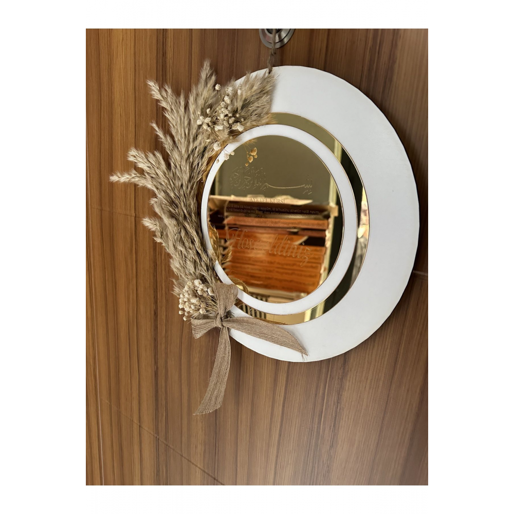 Kişiye Özel Isimli Gümüş-siyah Pampaslı Pleksi Ahşap Kapı Süsü