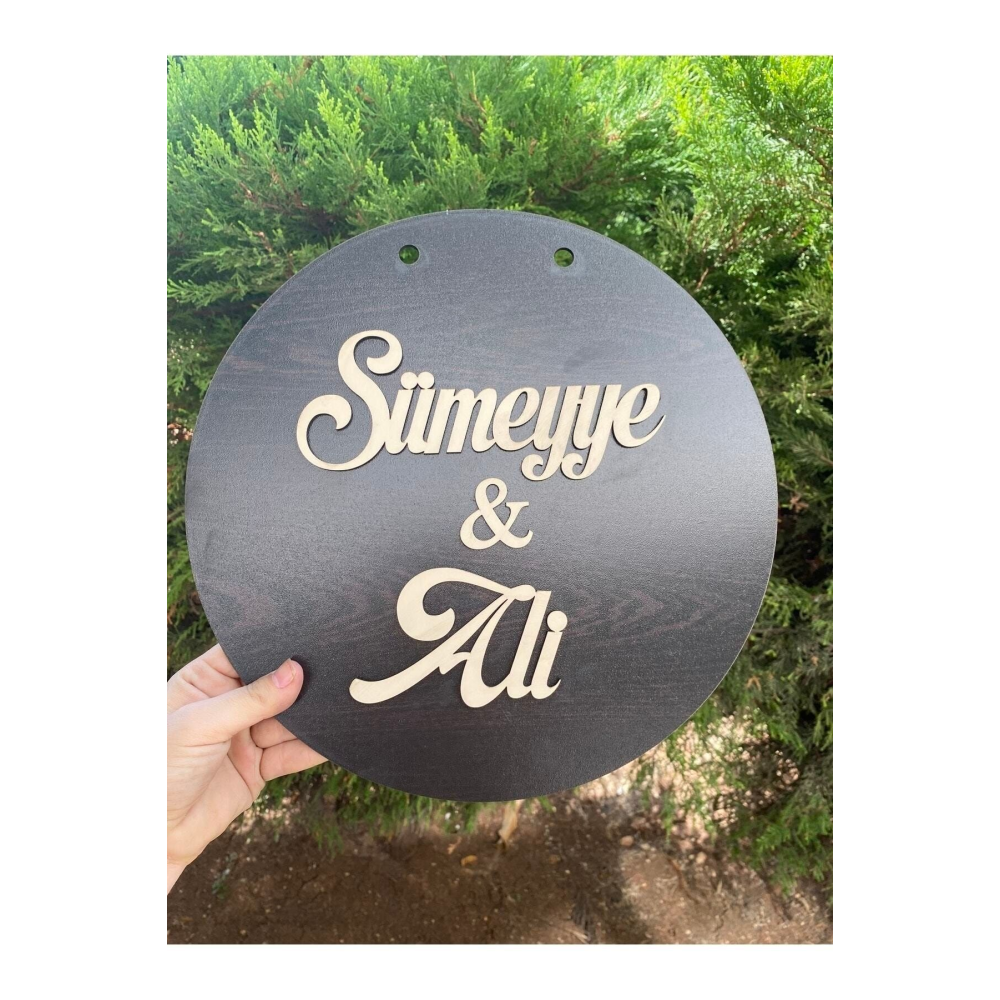 Özel Konsept Tasarım Isimli Bebek Çocuk Kapı Süsü - Nişan Kına Nikah Düğün Arka Plan Pano