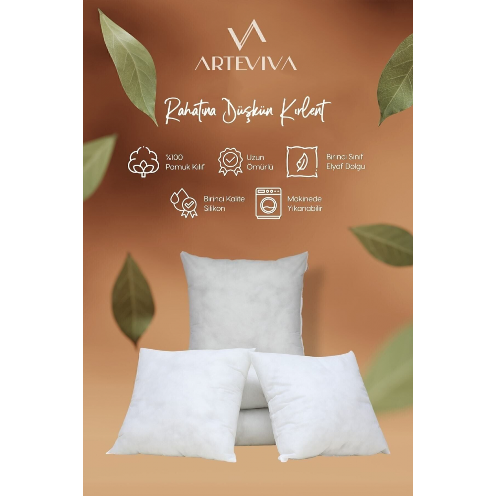 4'lü Kırlent Kılıfı Iç Yastığı 45x45 350 Gr Silikon Kırlent Içi - Antialerjik Malzeme