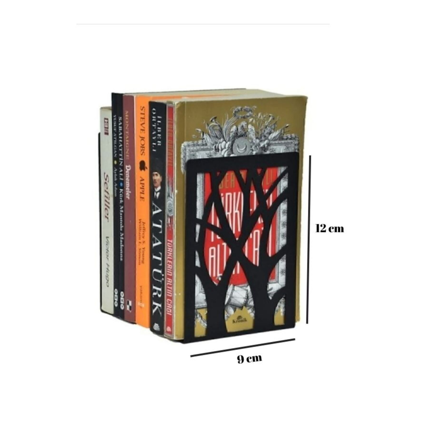 Ağaç Desenli Metal Kitap Desteği - Kitap Tutucu - Ev Ve Ofis Dekoratif Aksesuar( 2 Li Set)