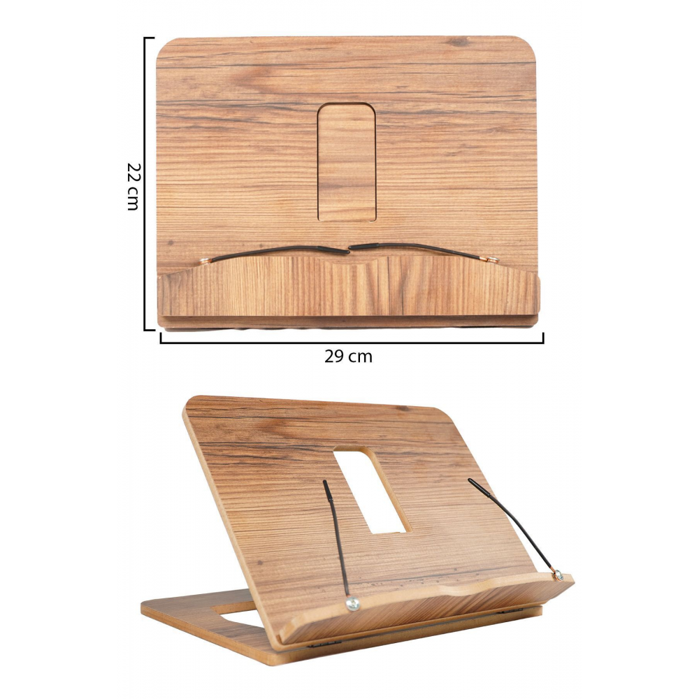 Kitap Okuma Standı Ahşap Sayfa Tutucu Aparatlı Katlanabilen Portatif Tablet Telefon Standı