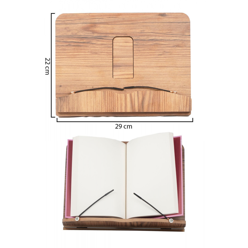 Kitap Okuma Standı Ahşap Sayfa Tutucu Aparatlı Katlanabilen Portatif Tablet Telefon Standı