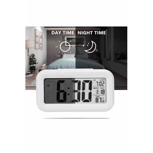 Dijital Masa Saati Fotoselli Alarmlı Işıklı Termometre Takvim
