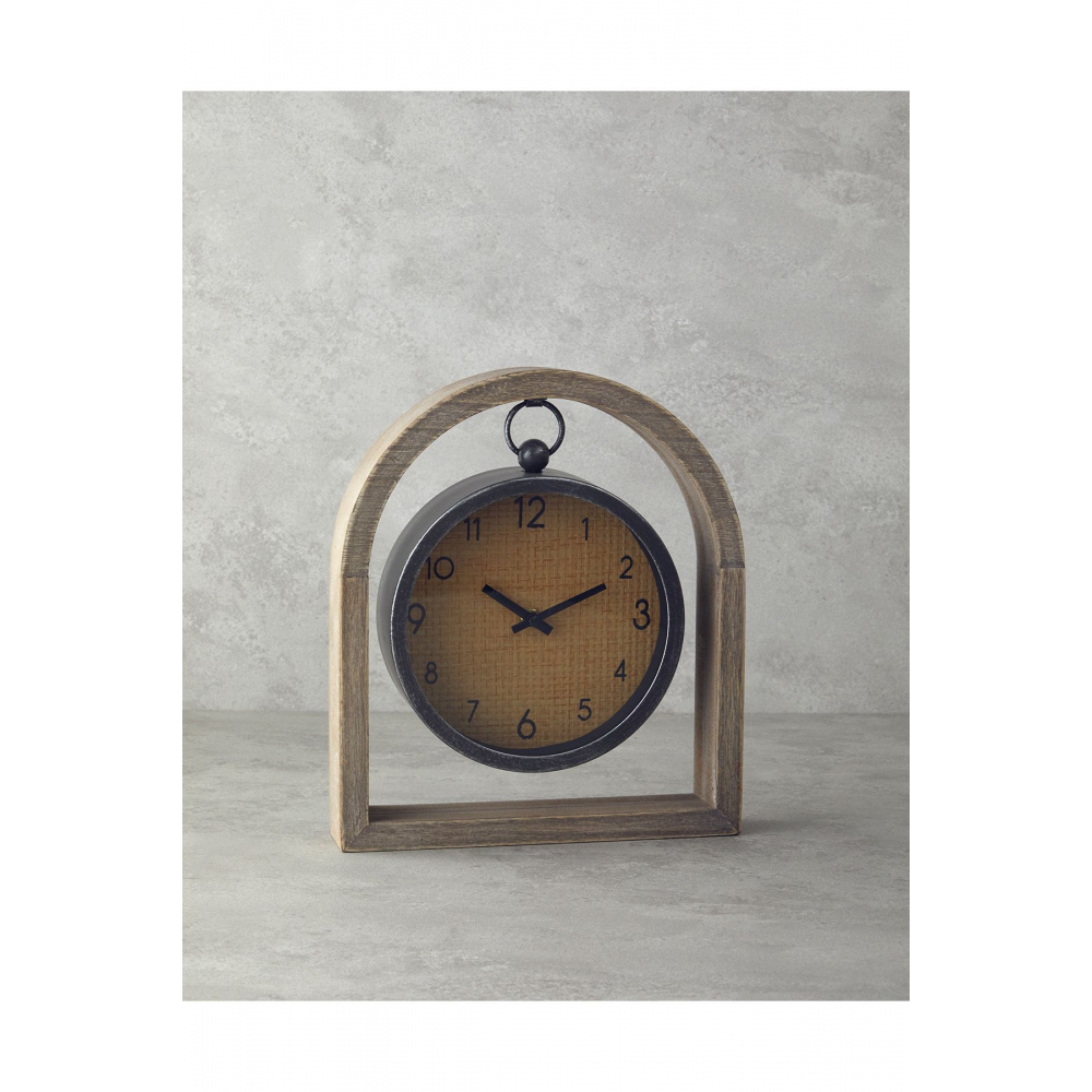 Pera Ahşap Masa Saati Naturel