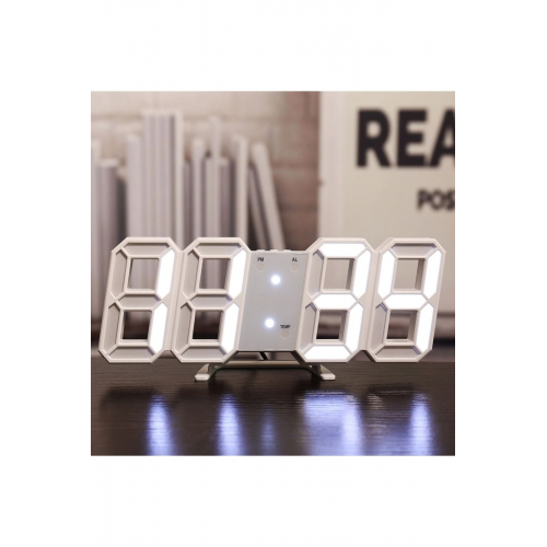 Uzay Tasarım Dekoratif Dijital Led Masa Duvar Saati