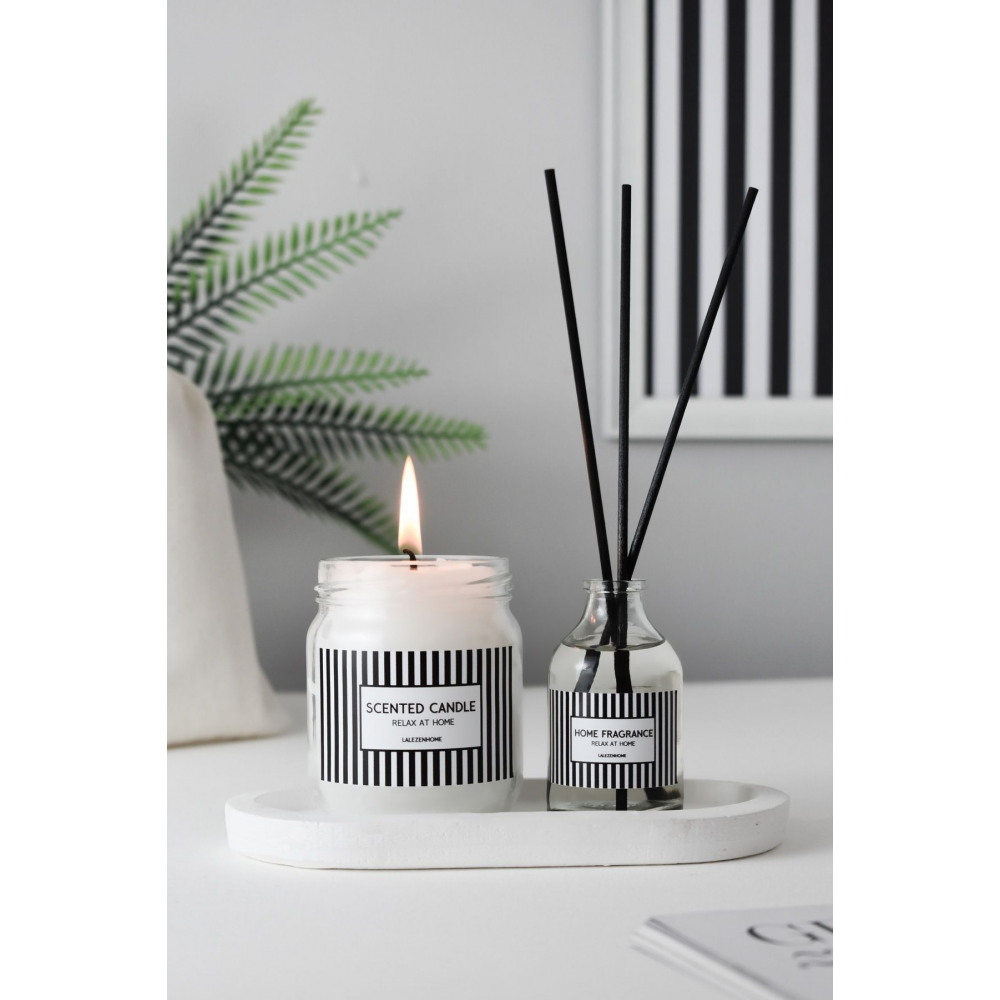 LİNE ÇİÇEKLİ KOKULAR SERİSİ KOKU & MUM SET