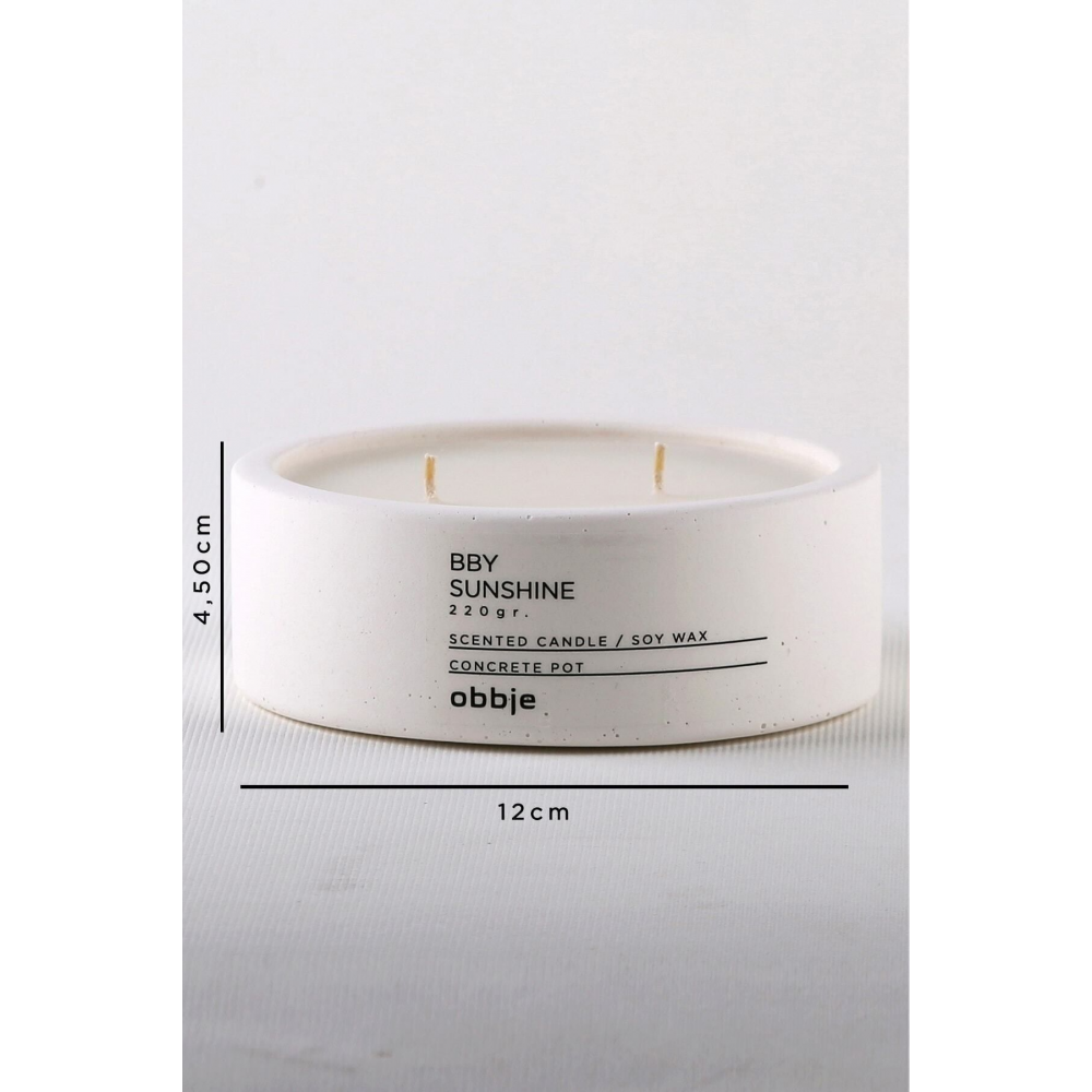 Odunsu Kokulu Mum, Beton Saksılı Dekoratif Mum