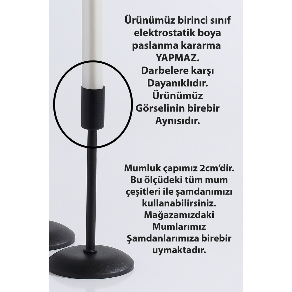 3 Lü Düz Ayak Paslanmaz Siyah Şamdan Mumluk Dekoratif Mumluk Ince Uzun Ayak Ev Dekorasyon