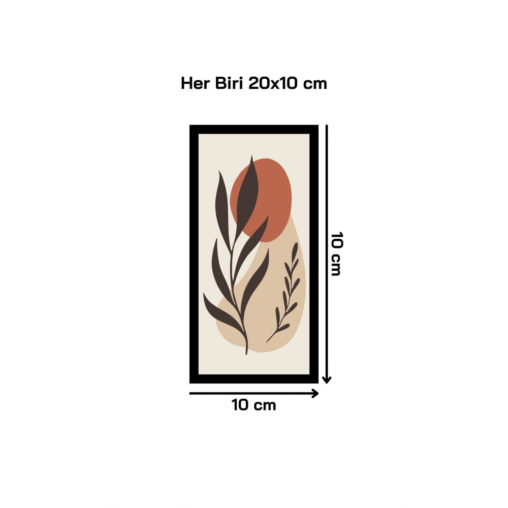 7 Parça Bohem Yapraklar Duvar Dekoru - Salon Oturma Yatak Odası Mutfak Ofis Antre Için Tablo Seti