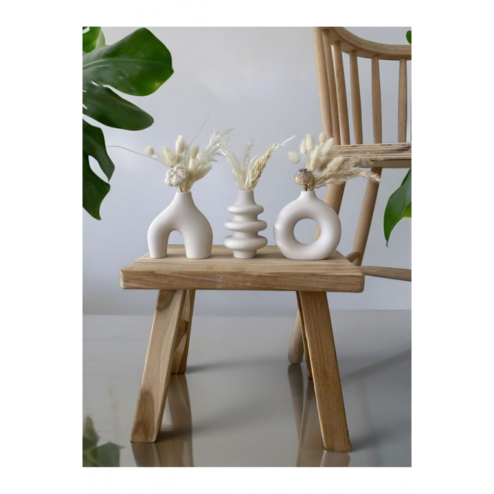 10 Cm Minimal Vazo Set 3'lü Bohem Biblo Minyatür Dekoratif Vazo