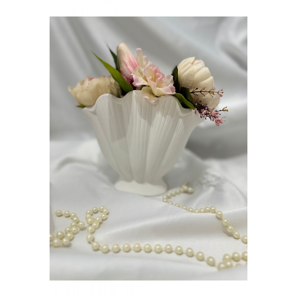 Istiridye Vazo, Dekoratif Vazo, Dekoratif Biblo Midye Vazo Deniz Kabuğu