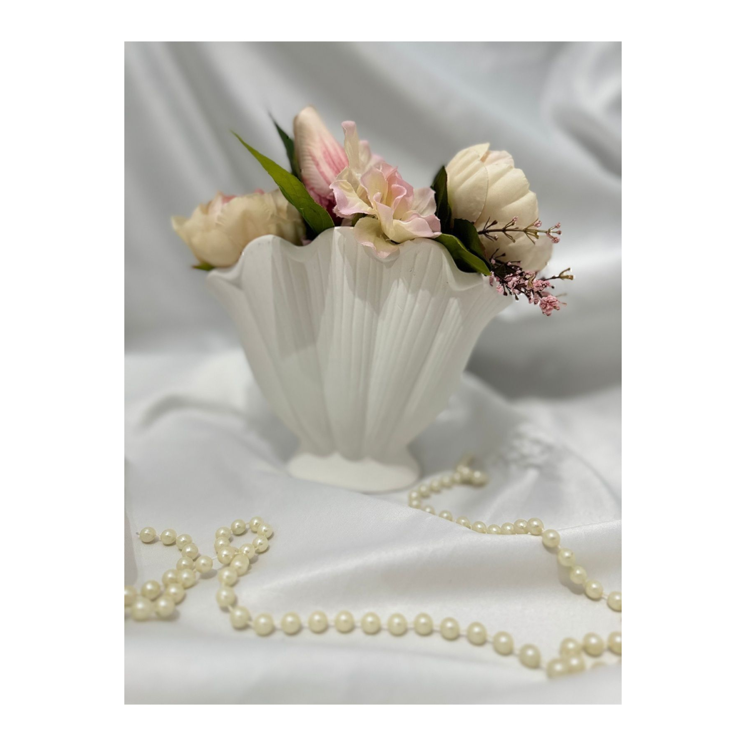 Istiridye Vazo, Dekoratif Vazo, Dekoratif Biblo Midye Vazo Deniz Kabuğu