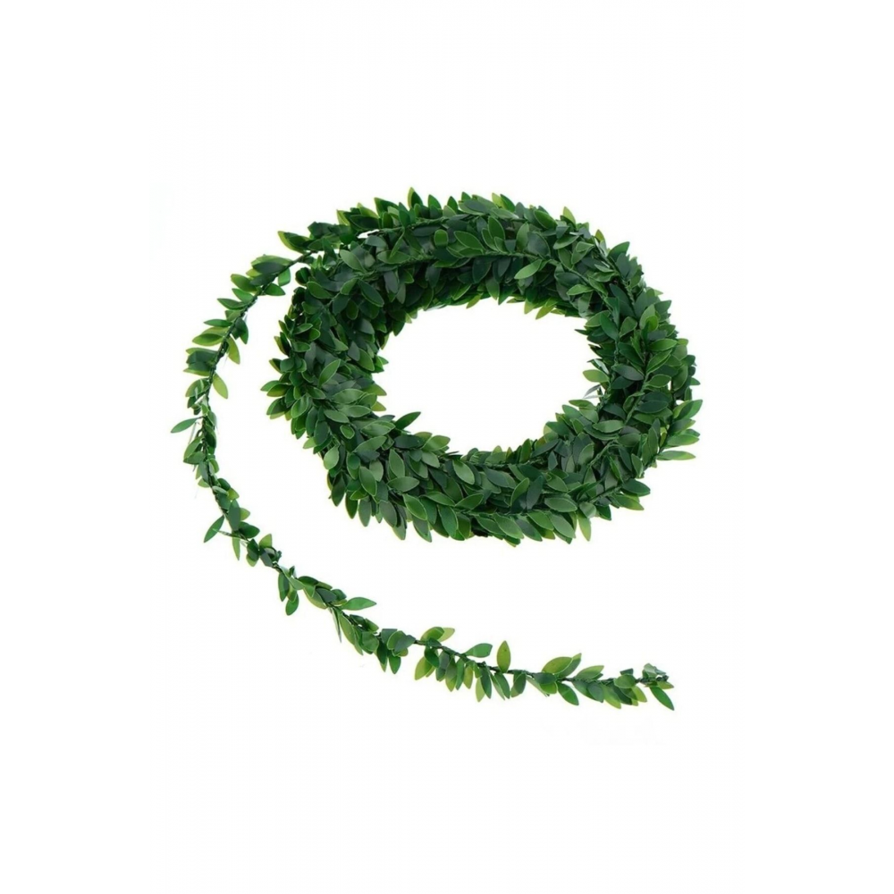 7.5 Metre Tel Yaprak Şerit Yapay Taç Sarmaşık Çiçek Süs Dekorasyon