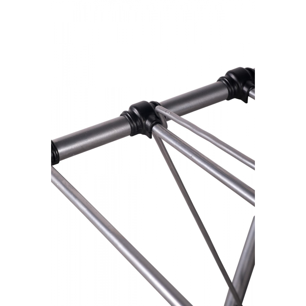 Siyah Kurutmalık Çamaşır Kurutma Askılığı Kalın Borulu Mandal Sepetlı