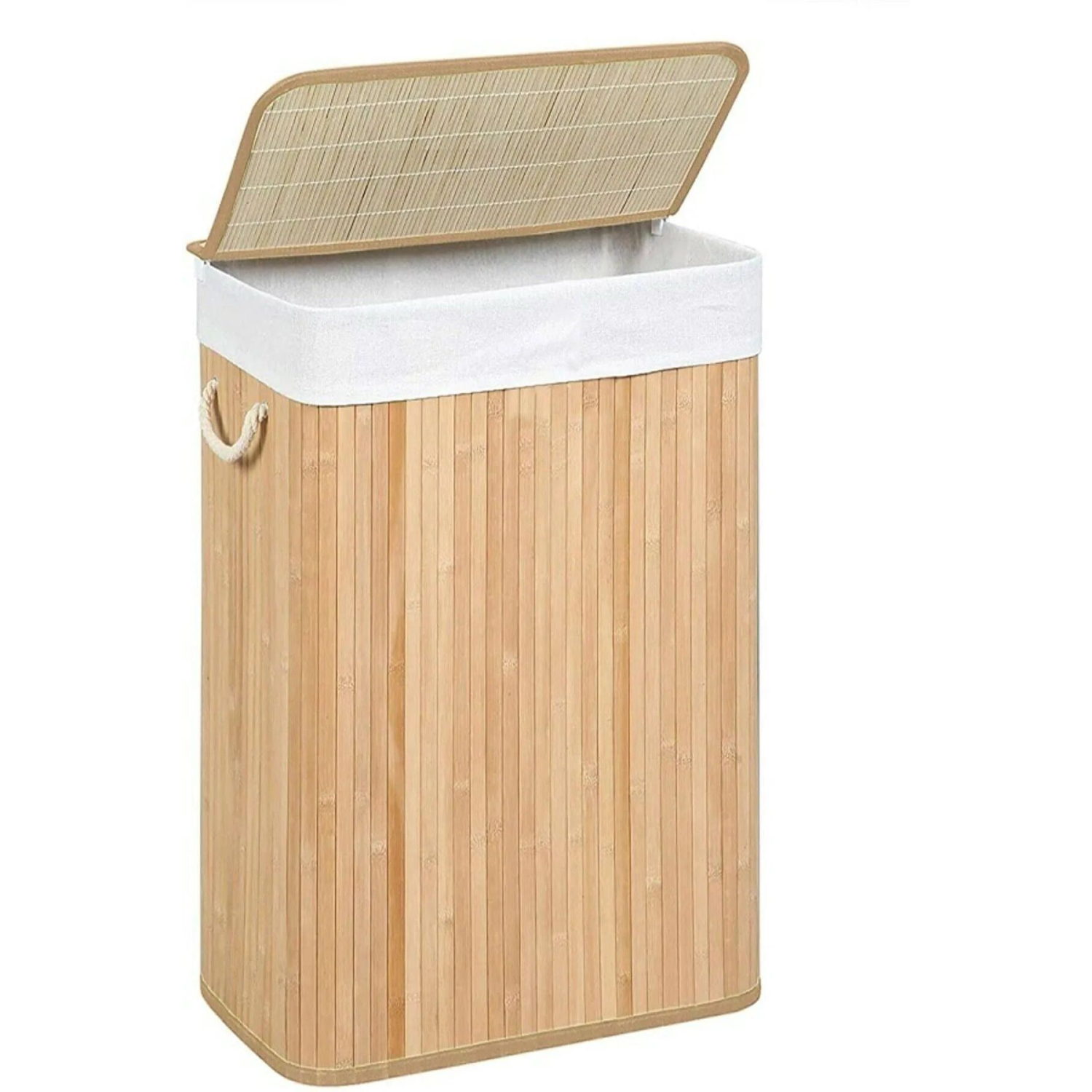 Bambu Kirli Çamaşır Sepeti Dikdörtgen