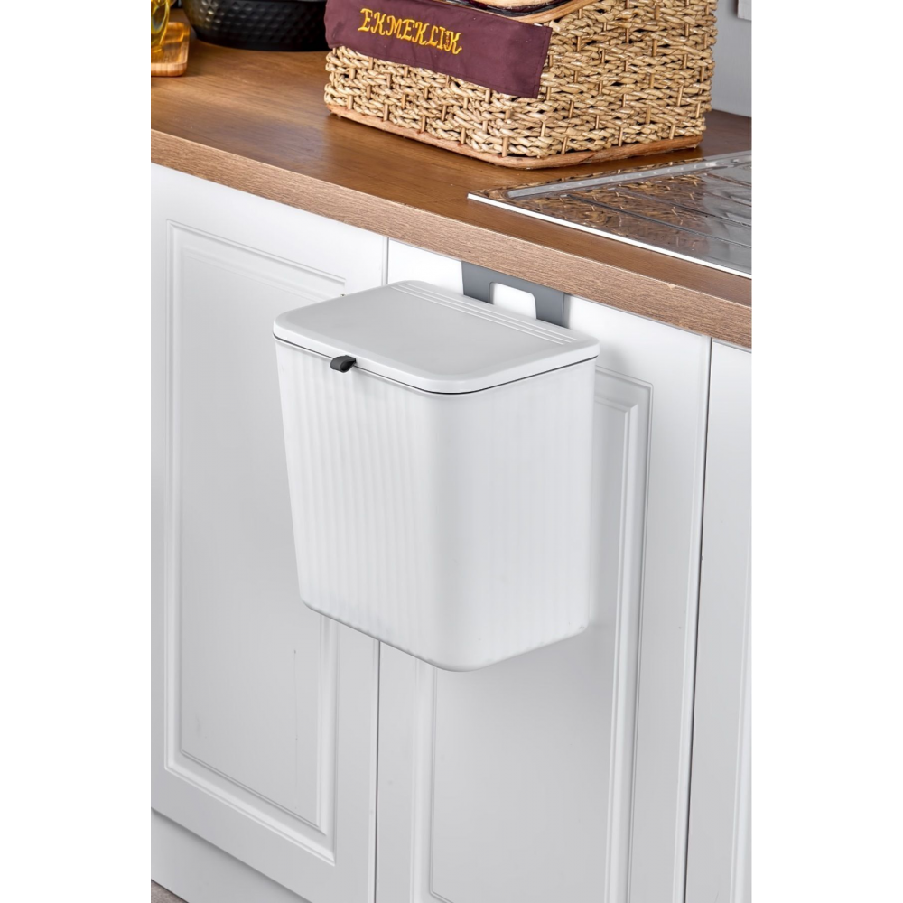 15 Lt Mutfak Tezgah Üstü Ve Dolap Askılı Çöp Kovası