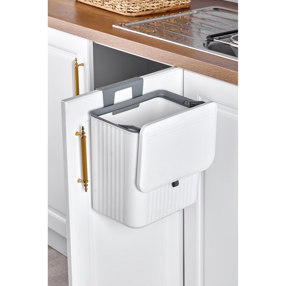15 Lt Mutfak Tezgah Üstü Ve Dolap Askılı Çöp Kovası