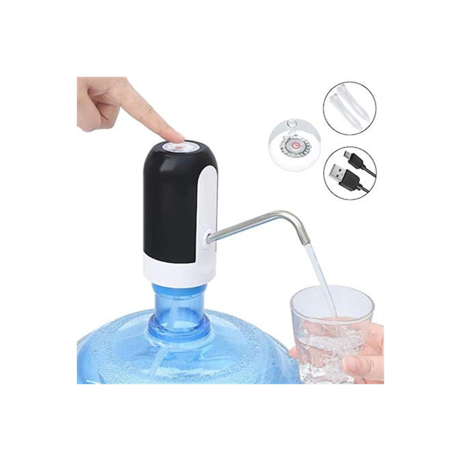 Şarjlı Damacana Su Pompası Siyah Veya Beyaz