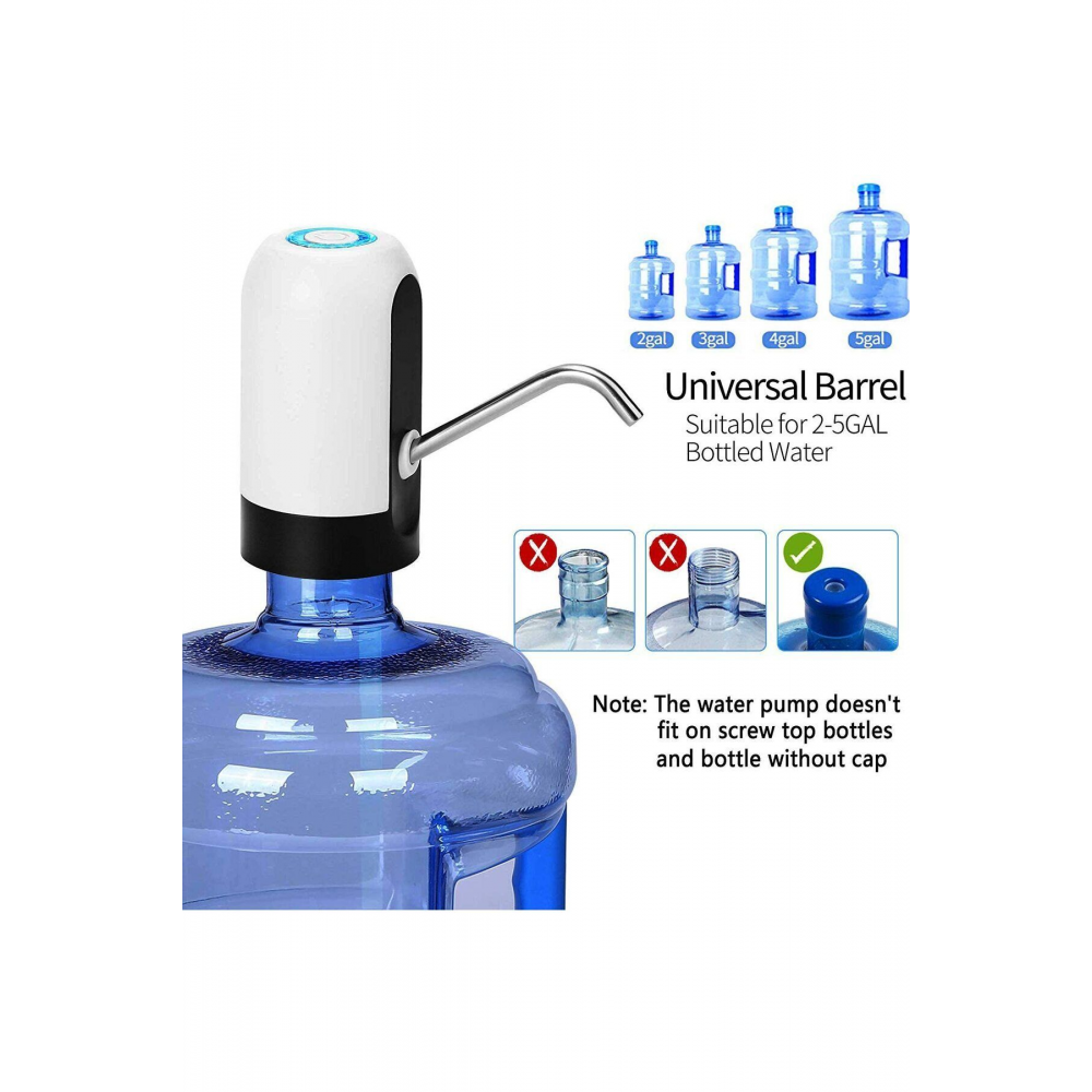 Şarjlı Damacana Su Pompası Siyah Veya Beyaz