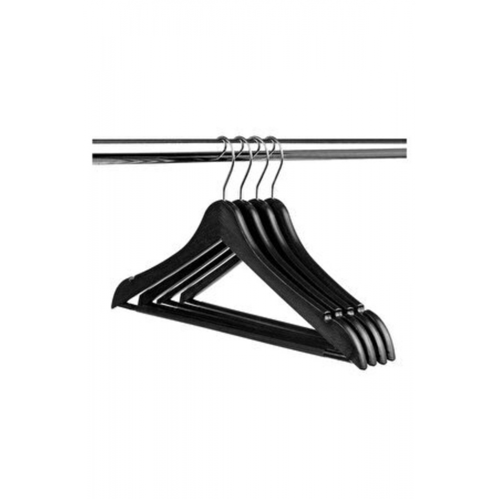 12 Adet Ahşap Görünümlü A Kalite Plastik Elbise Askısı Fma08488