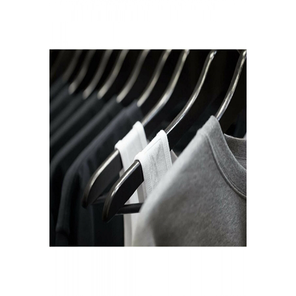 12 Adet - Ahşap Görünümlü Plastik A Kalite Siyah Elbise Kıyafet Askı