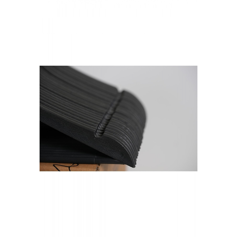 24 Adet Siyah Askı Ahşap Görünümlü Plastik A Kalite Elbise Kıyafet Askısı