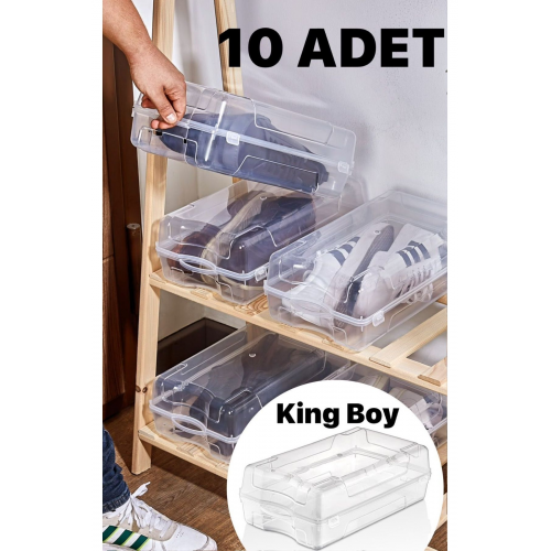 10 Adet Erkek Ayakkabı Saklama Kutusu - Şeffaf Ayakkabı Kabı Seyahat Için Uygundur