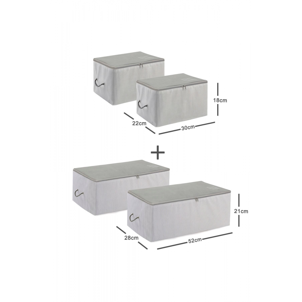 4'lü Stuff&things Gri Baza Altı Kazak Pike Battaniye Hurcu