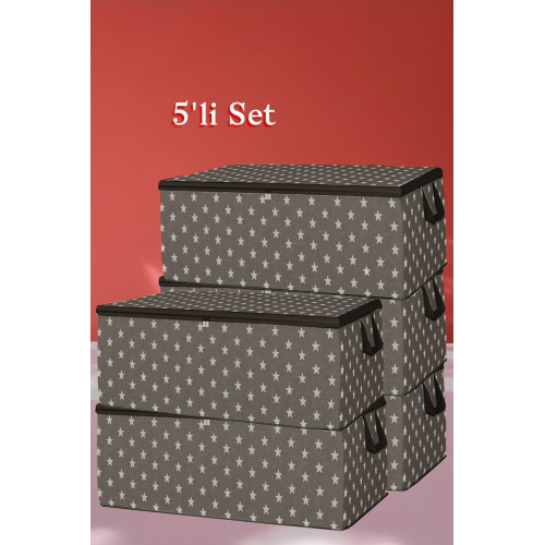 5 Adet Büyük Boy Bazaaltı Hurç Giysi Yastık Hurcu Düzenleyici Saklama Çantası 64x45x22 Yıldız