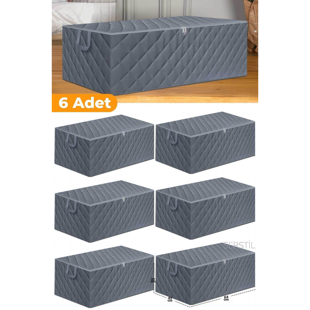 6 Adet - Büyük Boy Bazaaltı Ve Çekyat Hurç 64 X 45 X 22 Cm Antrasit