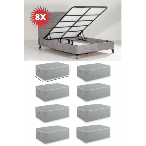 8 Adet -Çekyat Baza Tipi Hurc - Baza Altı Büyük Boy Saklama hurcu 65 X 45 X 22 Cm