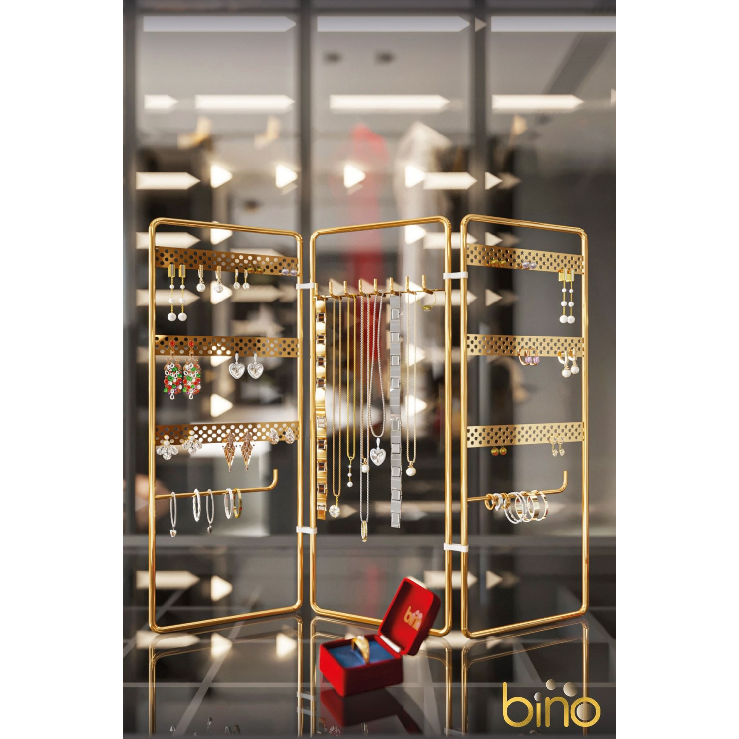 Takı Düzenleyici Organizeri Kutusu Dekoratif Takı Standı 3 Parça Kolye Yüzük Küpelik