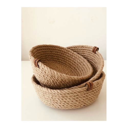 Hasır Sepet 3 Lü Düzenleyici, 3 Lü Sepet Takımı, Jüt Sepet Organizer 3lü Banyo Düzenleyicisi