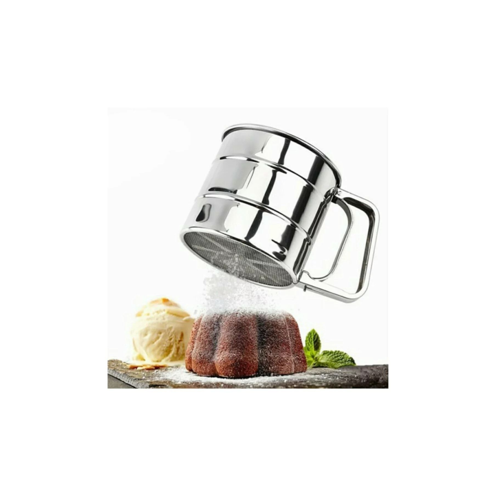 Paslanmaz Metal Un ve Şeker Eleği 250 gr Kapasiteli Pratik Elek