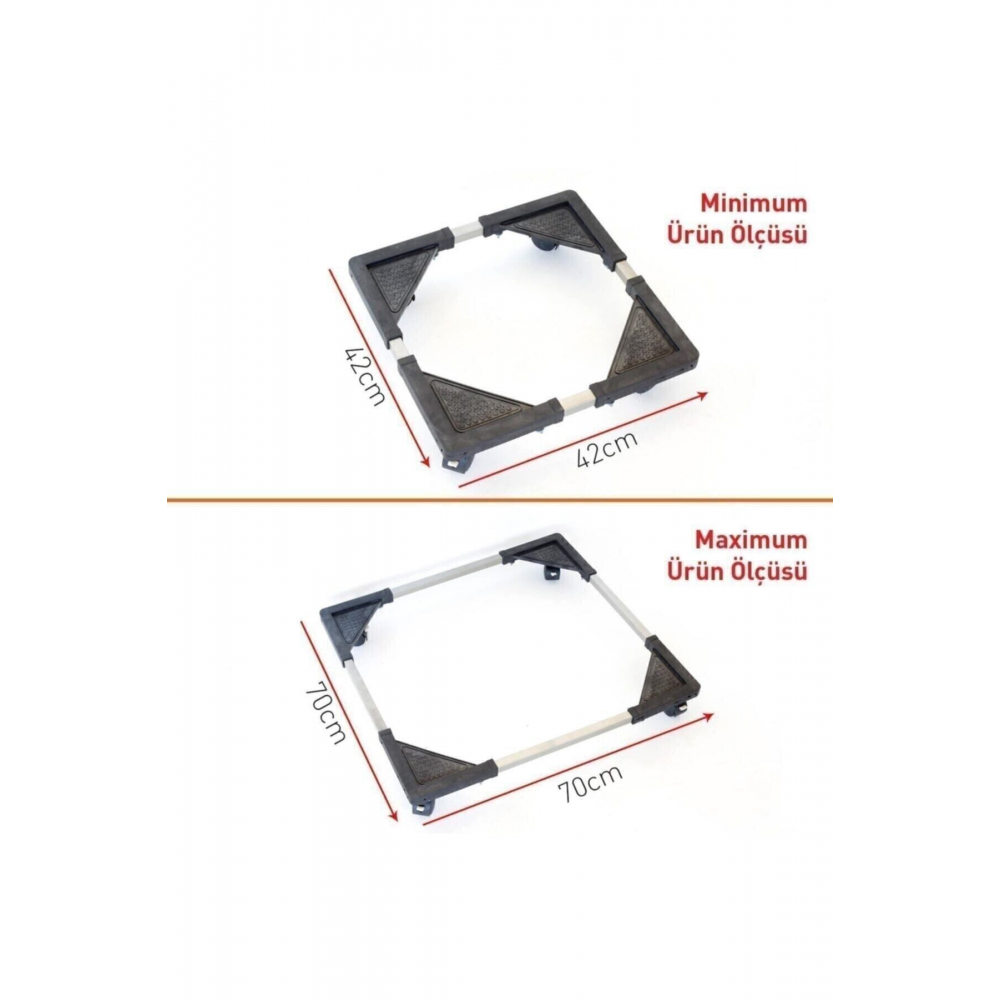 Teleskopik Çeksür Çamaşır Makinası Ve Buzdolabı Altlığı Frenli Mekanizma