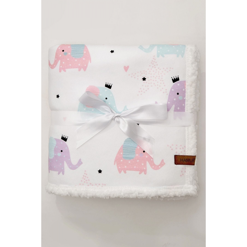 Fluffy Bebek Battaniyesi 80x100 Cm Elephant
