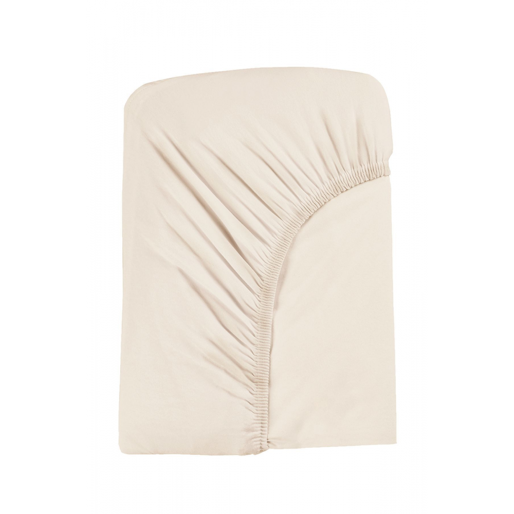 2'li Organik Pamuk Penye Bej Lastikli Bebek Çocuk Çarşafı - 60x120 Cm