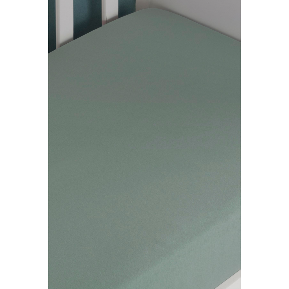 Bebek-çocuk Organik Pamuk Lastikli Penye Çarşaf 60x120 - 70x140 Uyumlu Yeşil