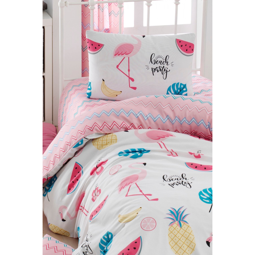 Kolay Ütülenir Nevresim Takımı Tek Kişilik Kokteyl Beyaz