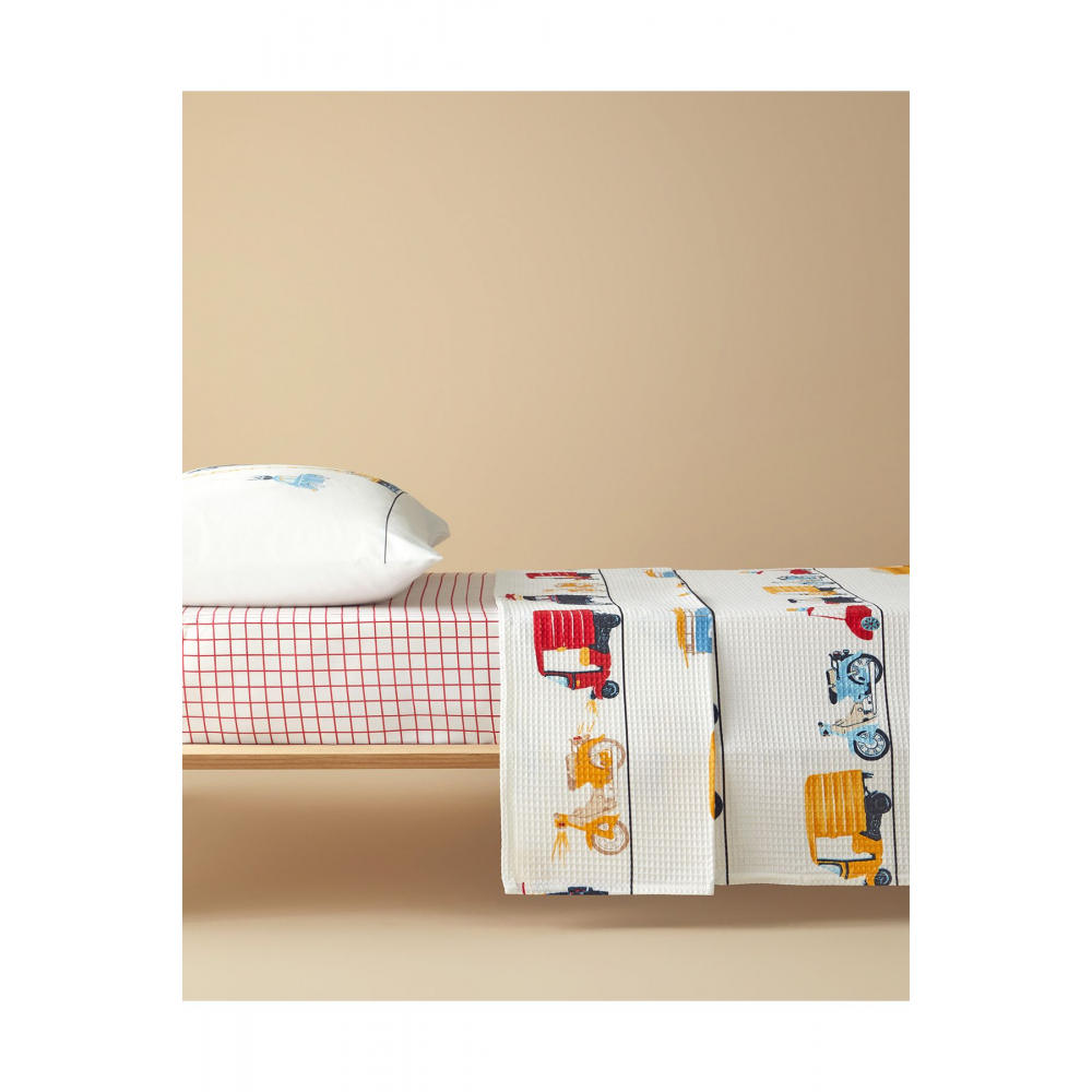 Dreamy Cars Pamuklu Çocuk Pike Takımı Kırmızı