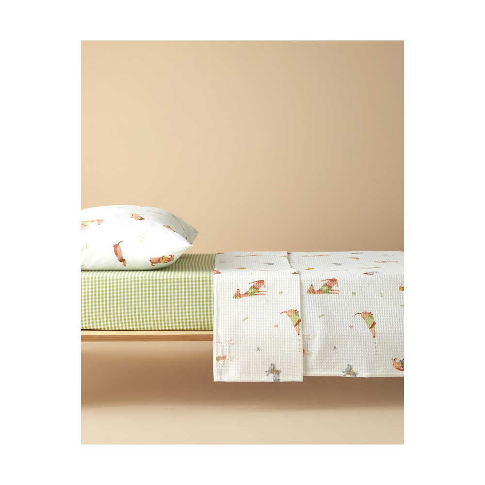 Sweety Dogs Pamuklu Çocuk Pike Takımı Kahve