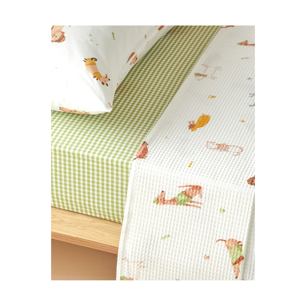 Sweety Dogs Pamuklu Çocuk Pike Takımı Kahve