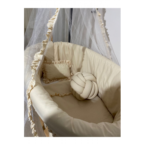 bej fırfırlı sepet beşik uyku seti