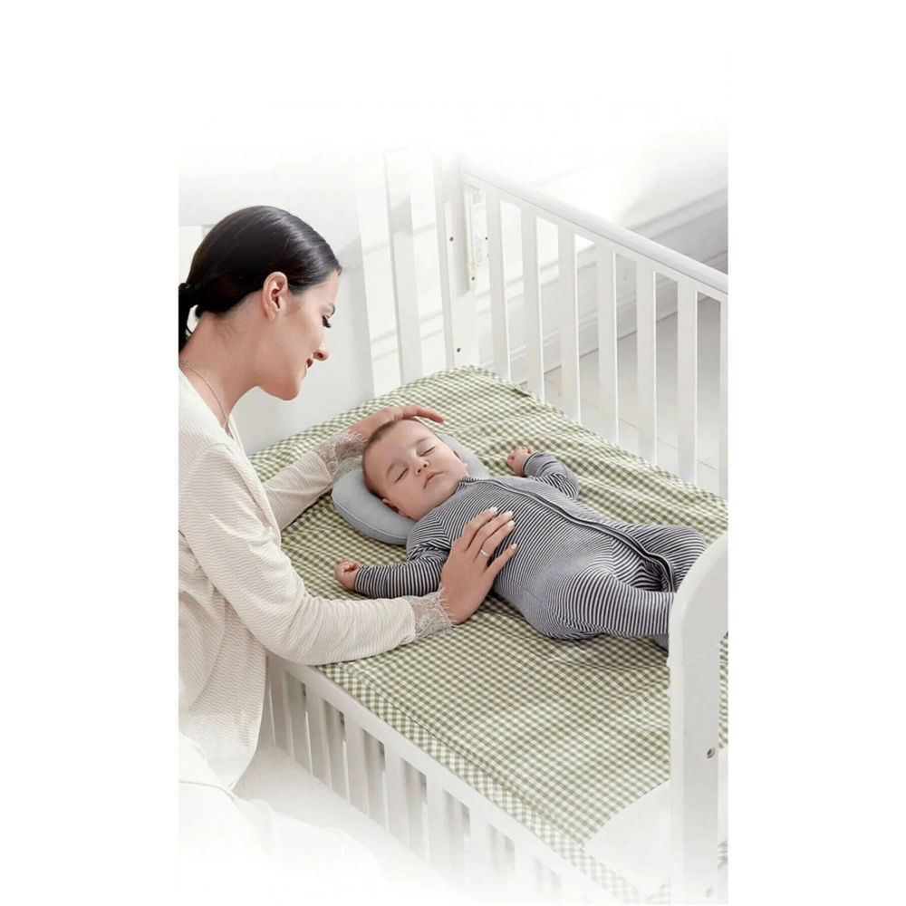 Bebek Kafa Yastığı Bej Bebek Kafa Yastığı, Düz Kafa Yastık, Bebek Yastığı, Organik Pamuk Kumaş