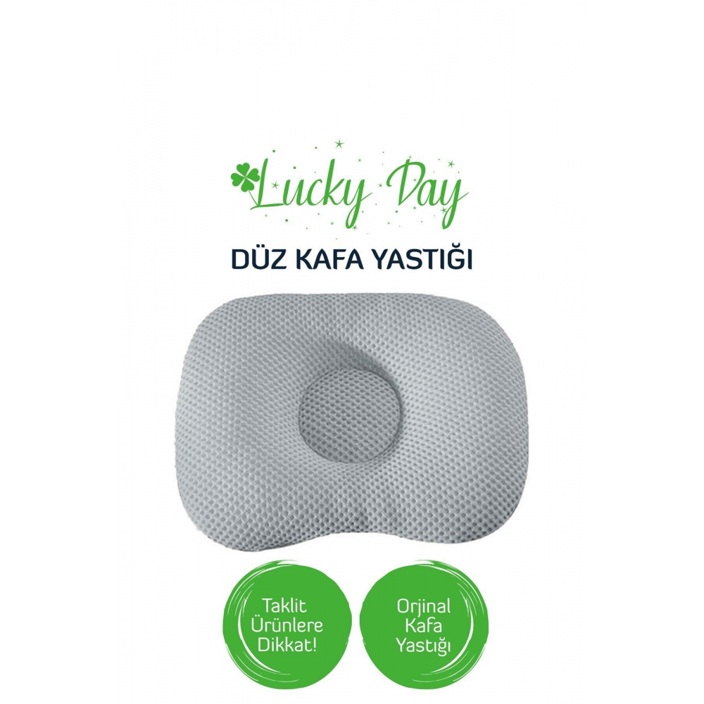 Kafa Yastığı Gri Bebek Kafa Yastığı, Düz Kafa Yastık, Bebek Yastığı, Organik Pamuk Kumaş