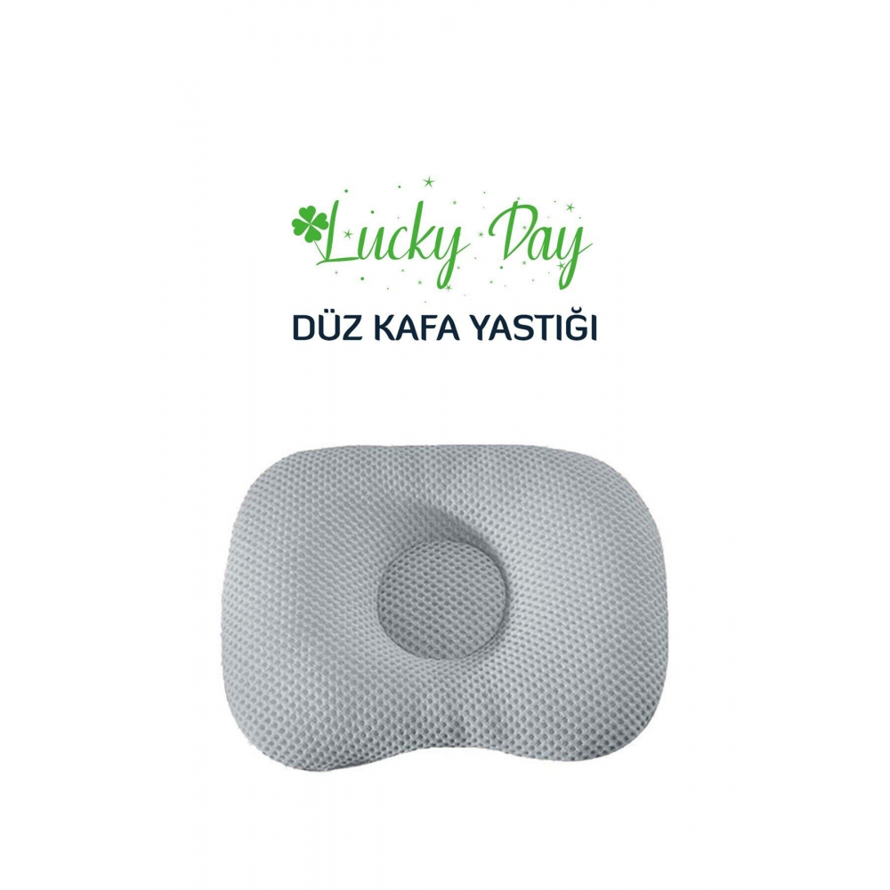 Kafa Yastığı Gri Bebek Kafa Yastığı, Düz Kafa Yastık, Bebek Yastığı, Organik Pamuk Kumaş