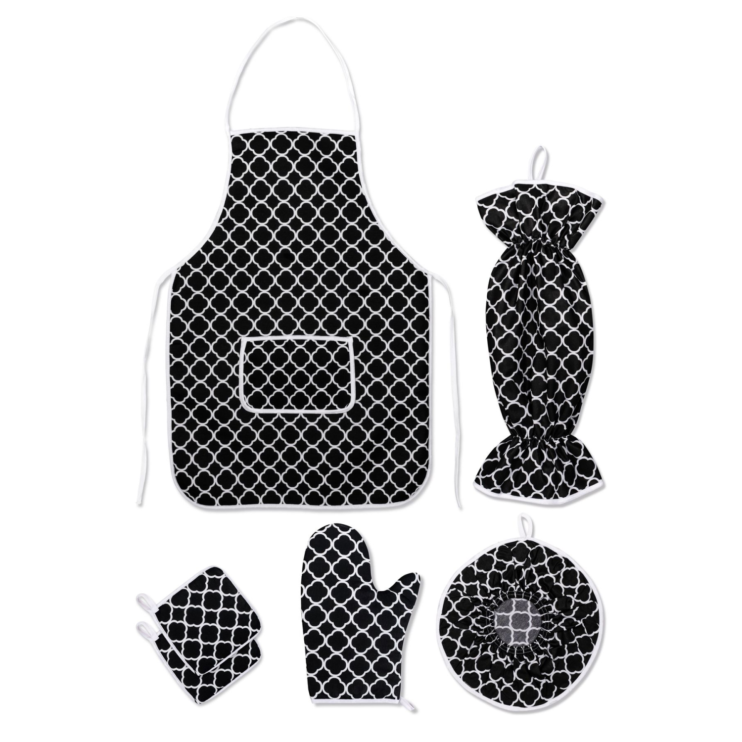 6 Parça Mutfak Seti & Mutfak önlüğü , Fırın Eldiveni , 2li Tutacak , Organizer Poşetlik , Demlematik